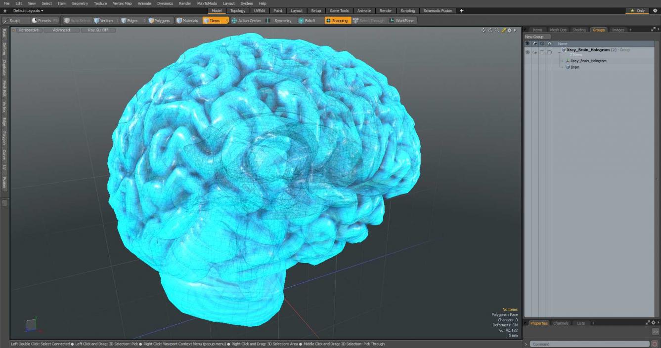 Xray Brain Hologram 3D model