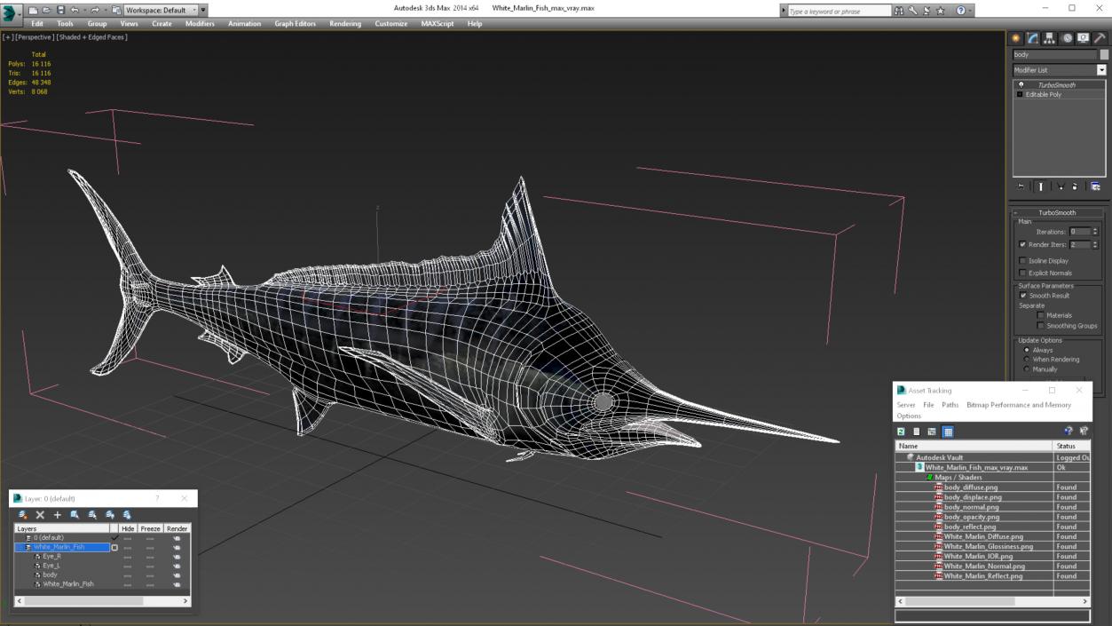 White Marlin Fish 3D