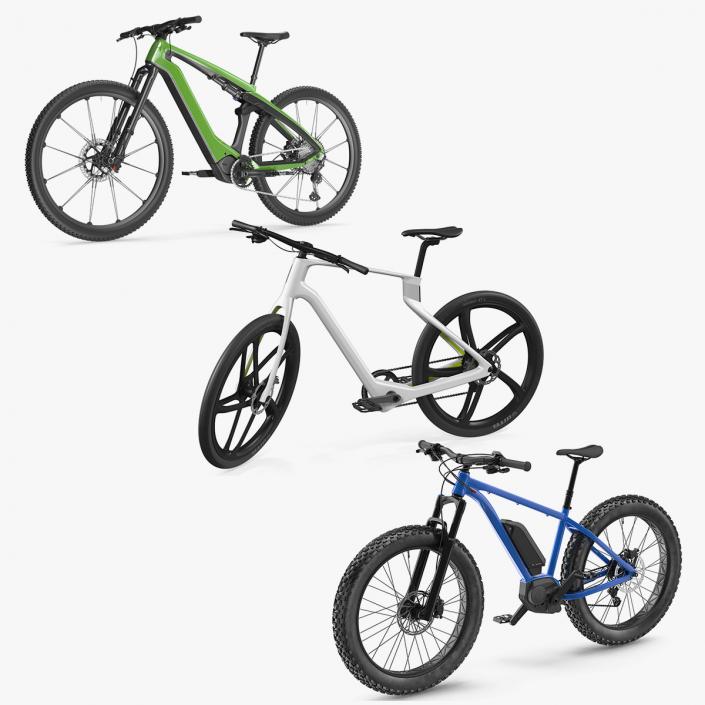 Rigged Electric Bikes Collection 3D