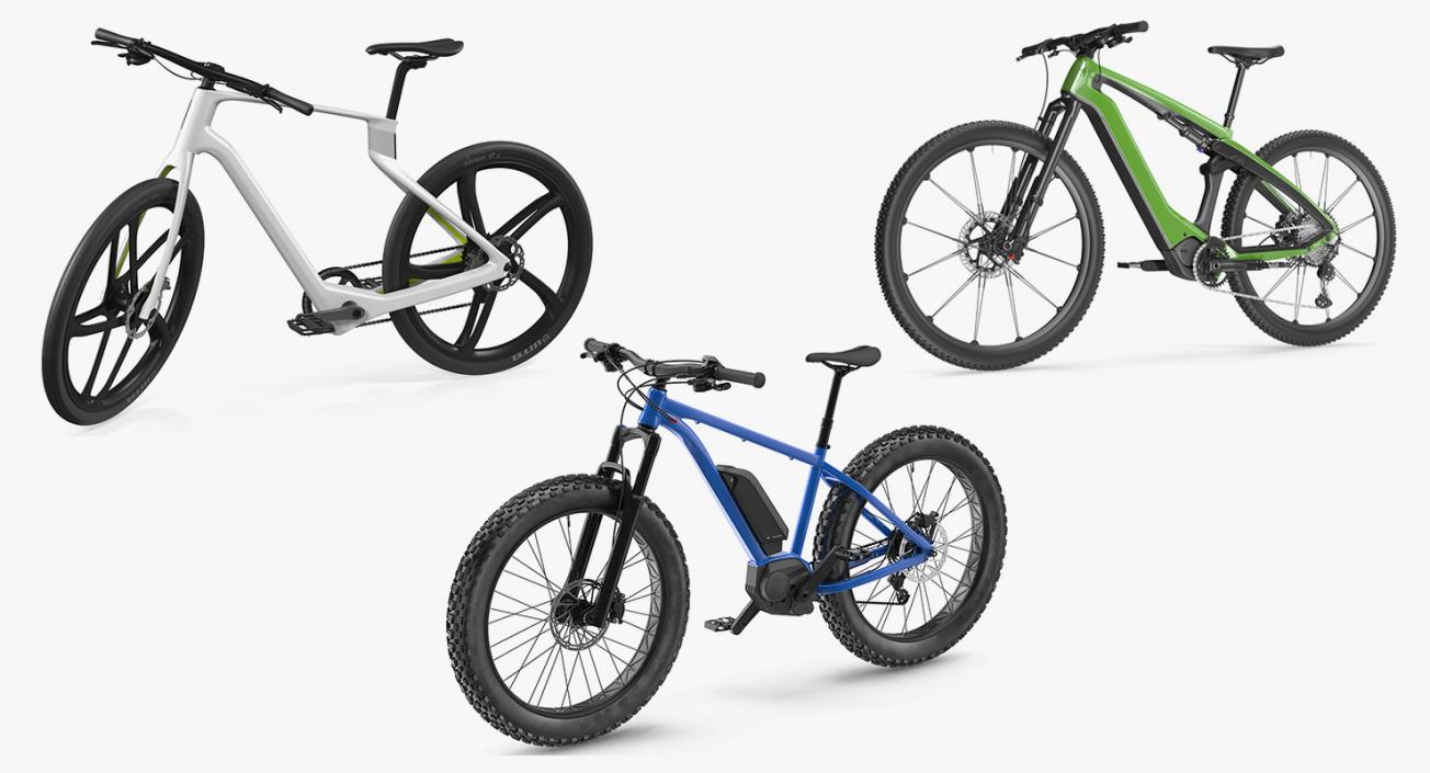 Rigged Electric Bikes Collection 3D