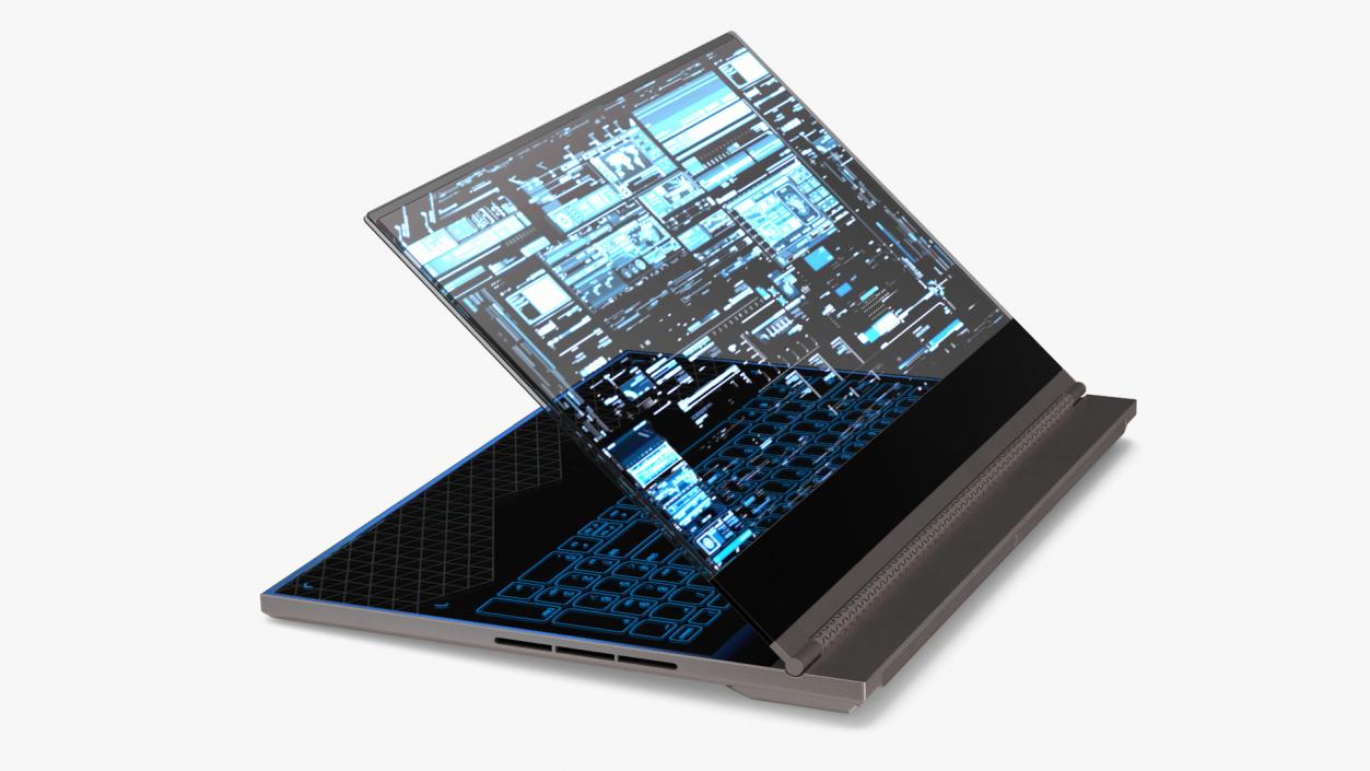 3D Futuristic Holographic Laptop 2