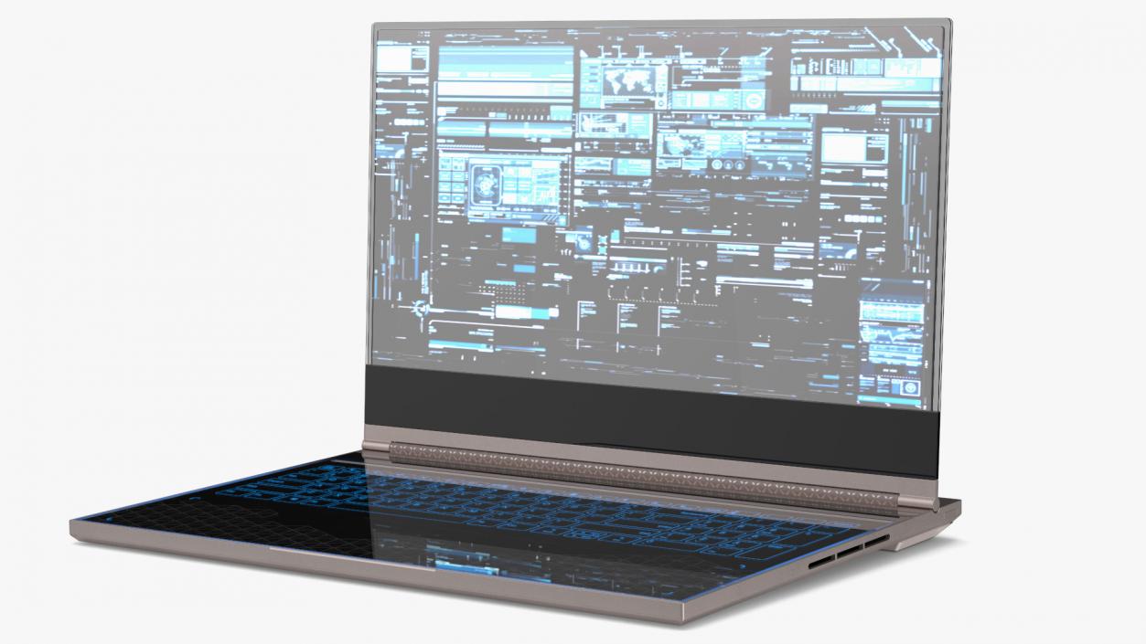 3D Futuristic Holographic Laptop 2