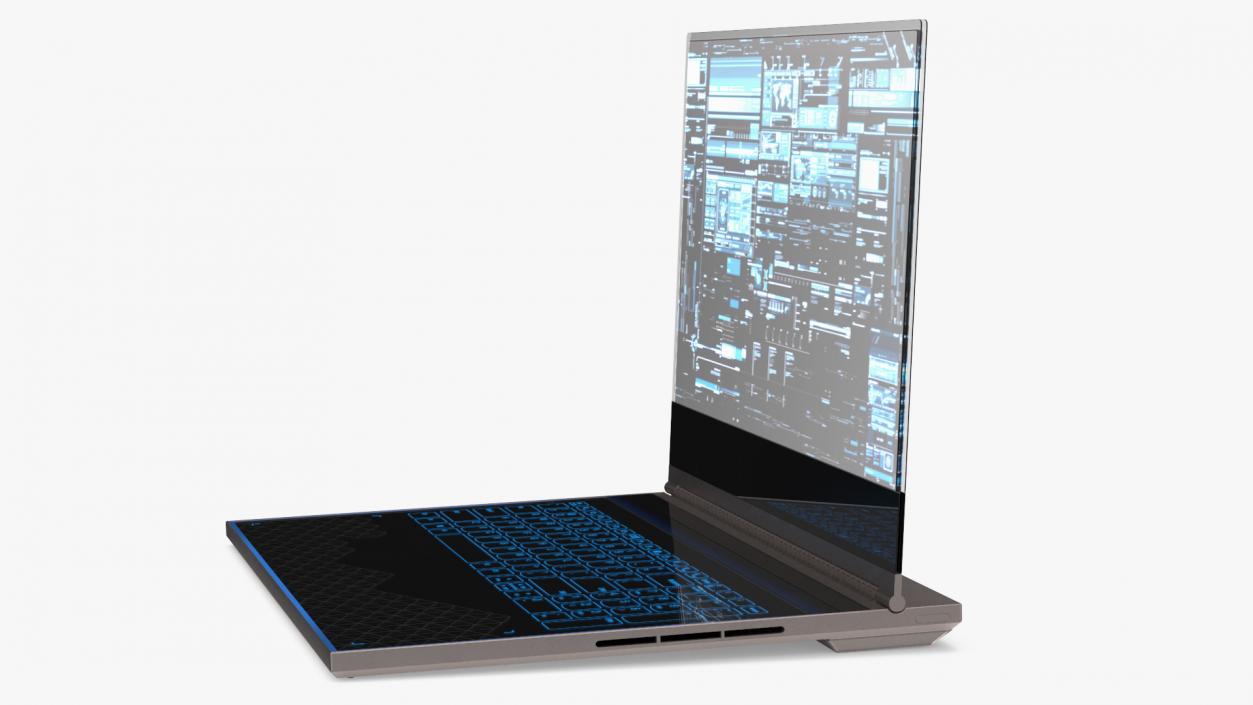 3D Futuristic Holographic Laptop 2