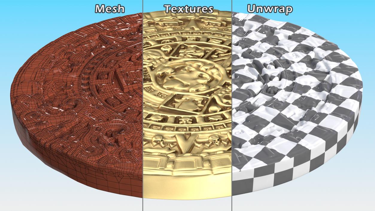 3D Maya Calendar Gold model