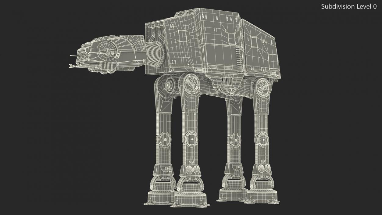 3D Star Wars AT AT Light Rigged model