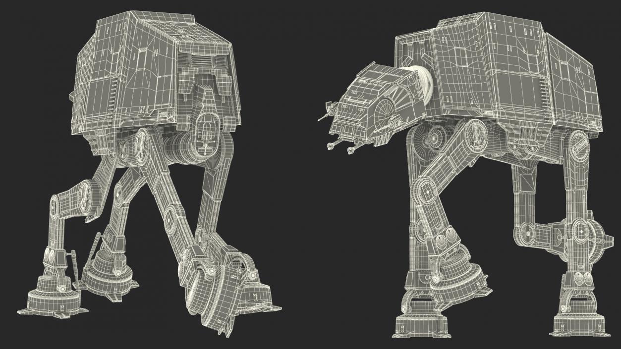 3D Star Wars AT AT Light Rigged model