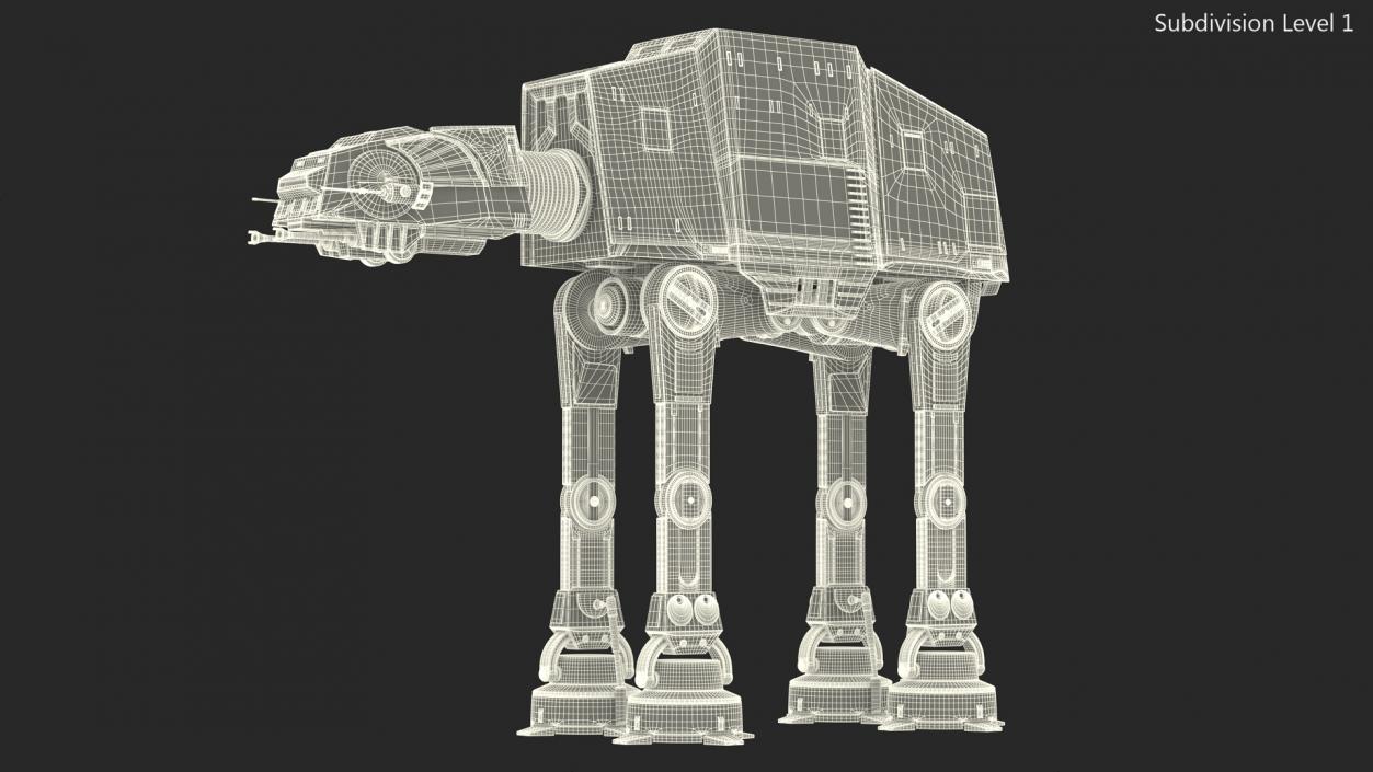 3D Star Wars AT AT Light Rigged model