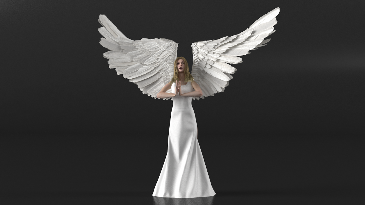 3D model Brown Eyed Blonde Angel Girl Rigged