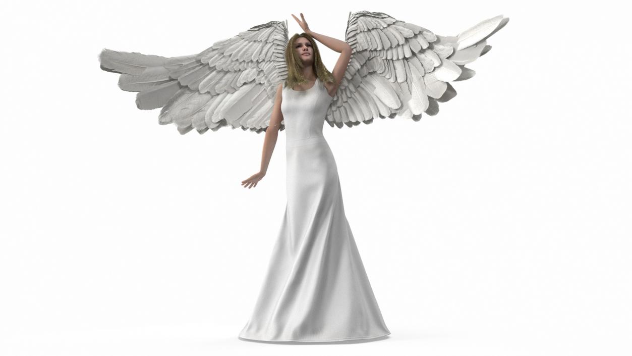 3D model Brown Eyed Blonde Angel Girl Rigged