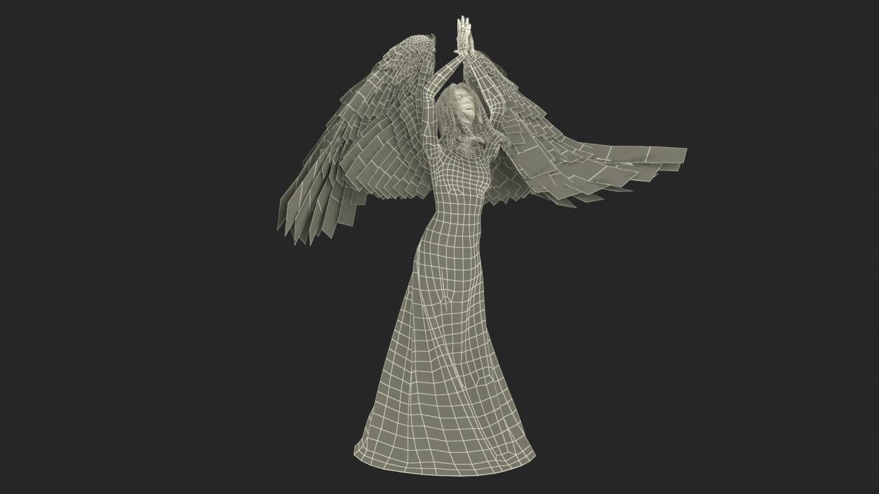 3D model Brown Eyed Blonde Angel Girl Rigged