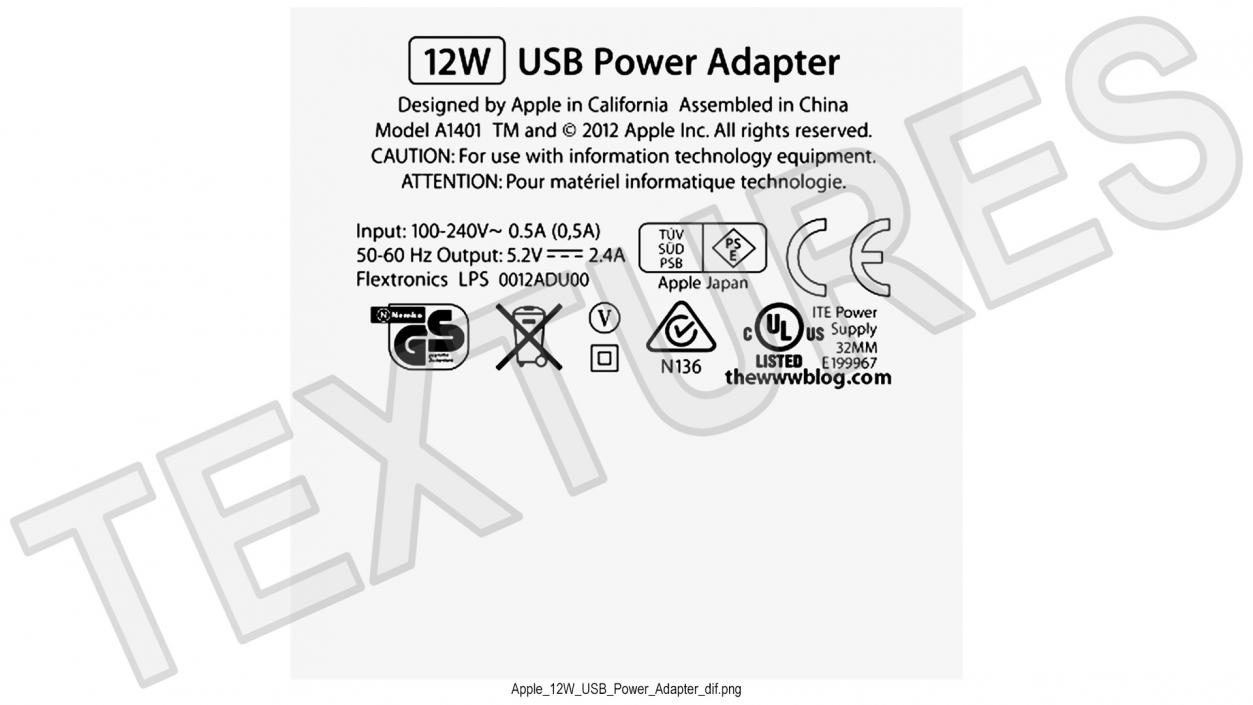 Apple 12W USB Power Adapter Assembled 3D