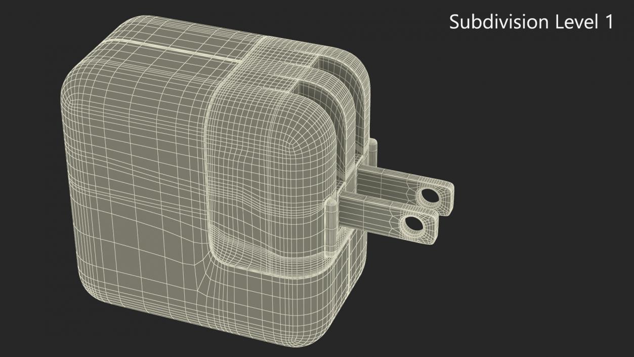 Apple 12W USB Power Adapter Assembled 3D