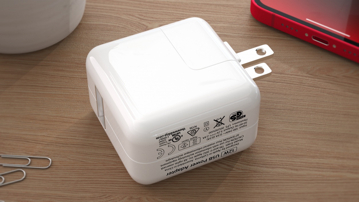 Apple 12W USB Power Adapter Assembled 3D