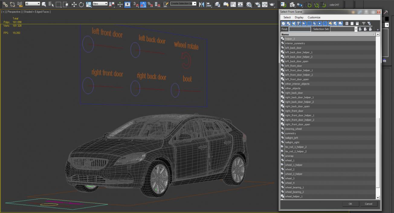 3D Volvo V40 Hatchback Rigged