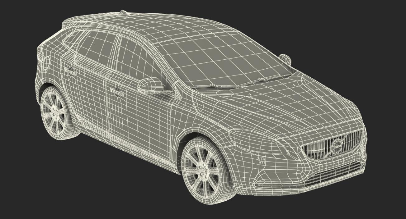 3D Volvo V40 Hatchback Rigged