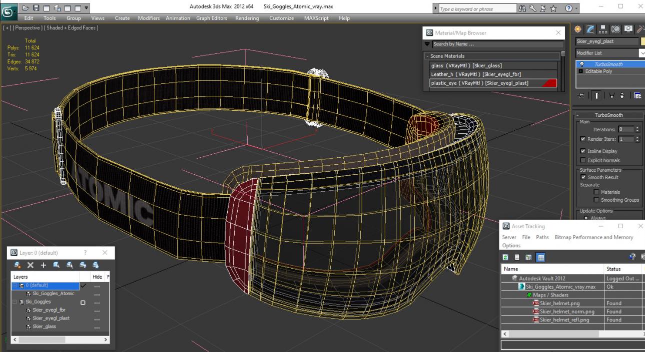 3D Ski Goggles Atomic model