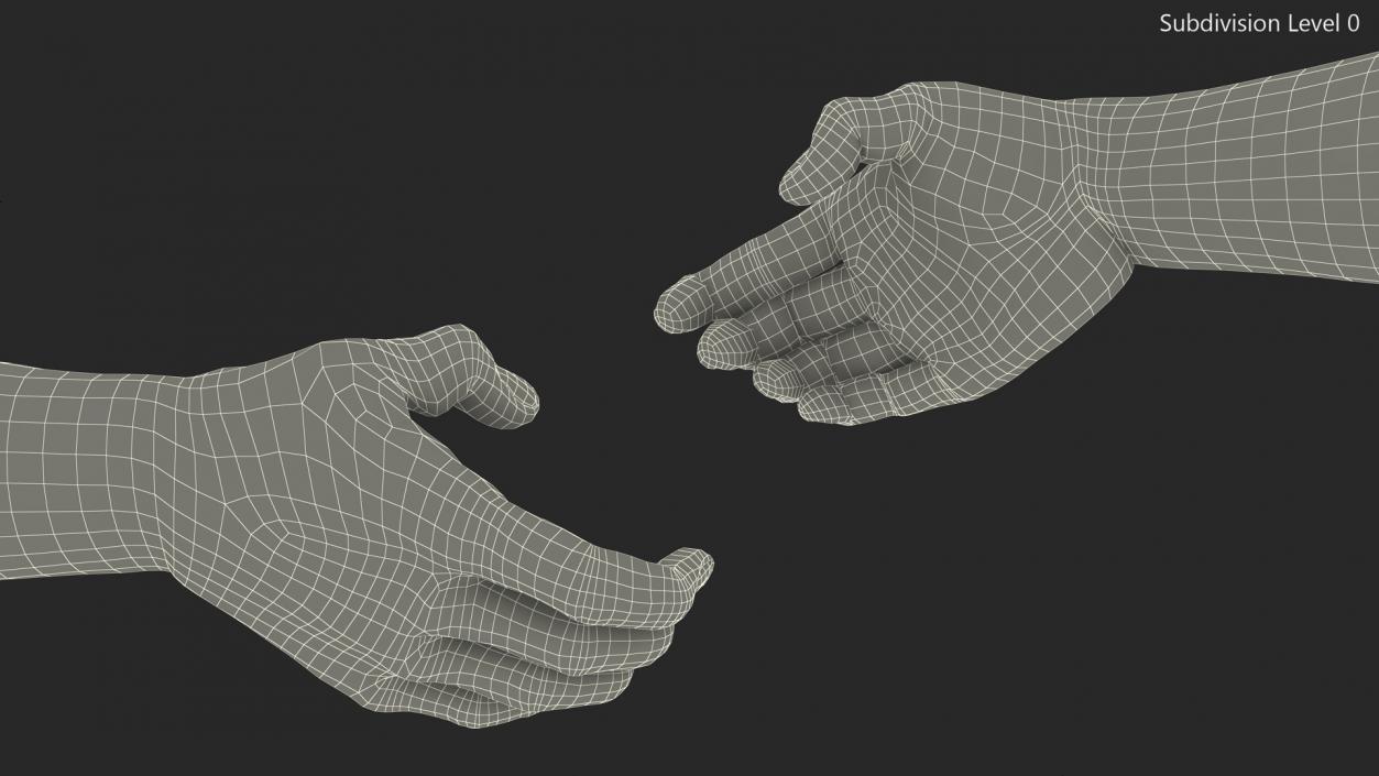 3D Handshake African Man Hands with Fur