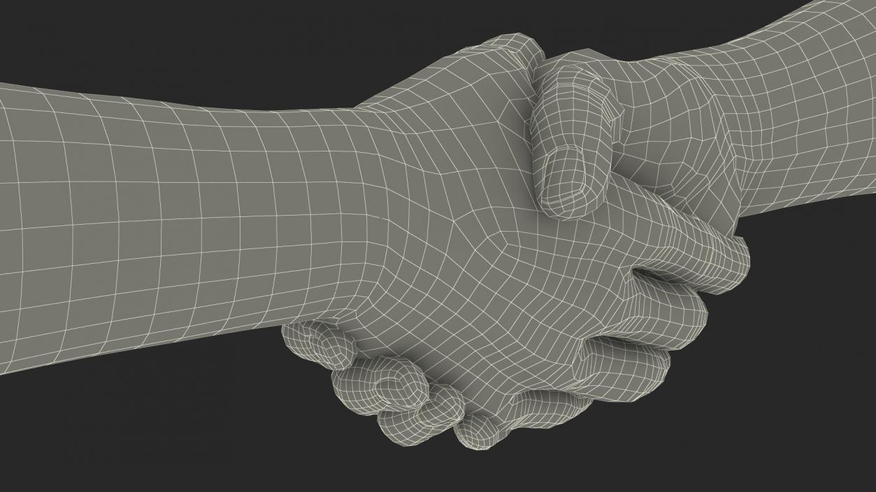 3D Handshake African Man Hands with Fur