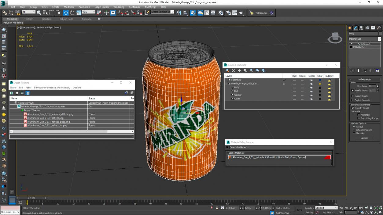 3D Mirinda Orange 033L Can model