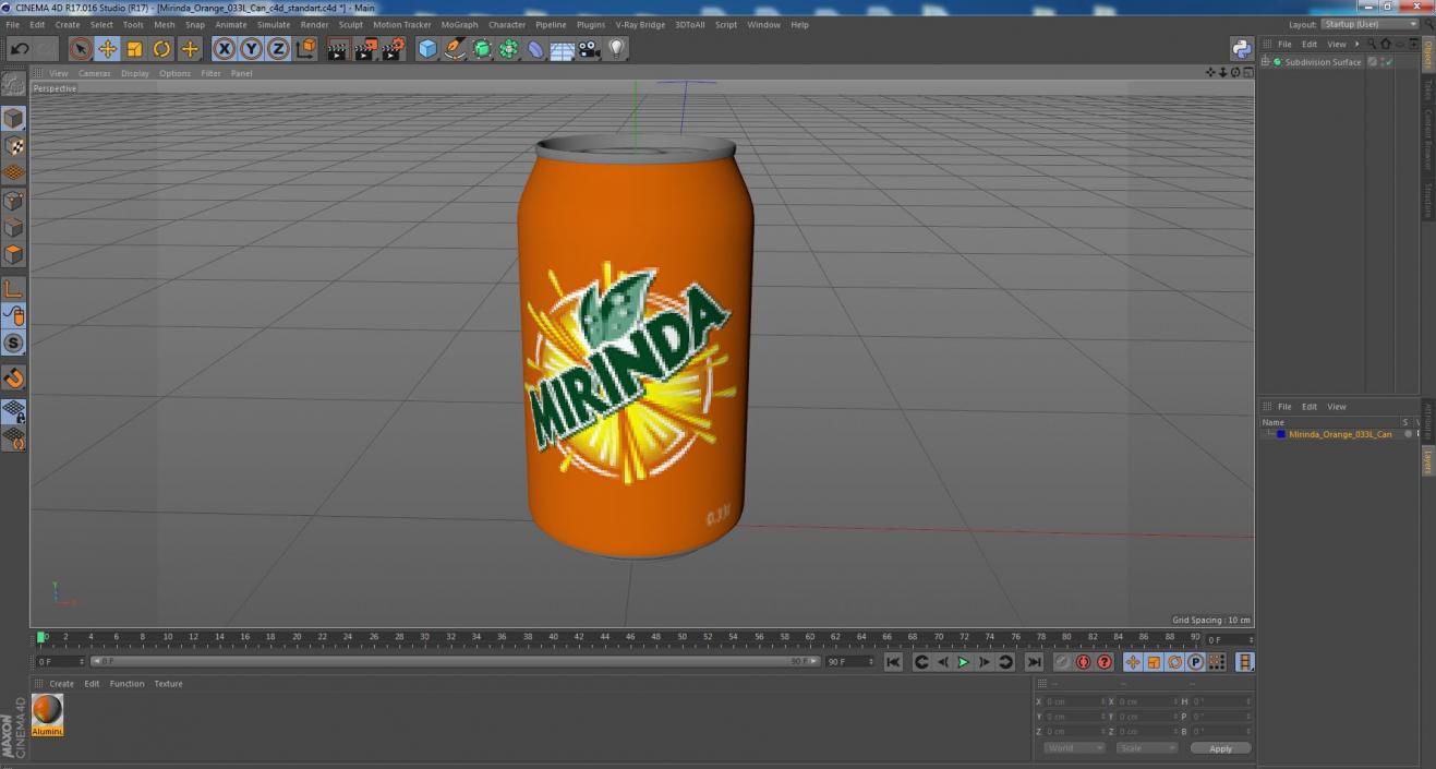 3D Mirinda Orange 033L Can model