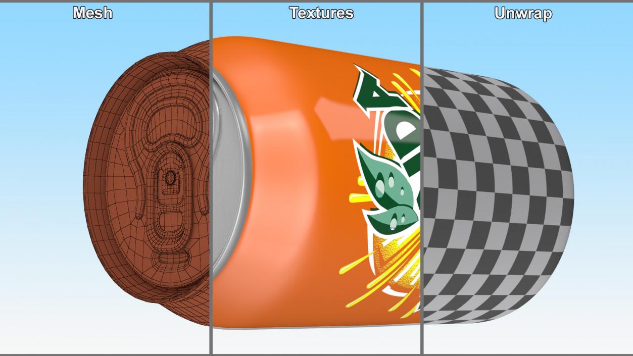 3D Mirinda Orange 033L Can model