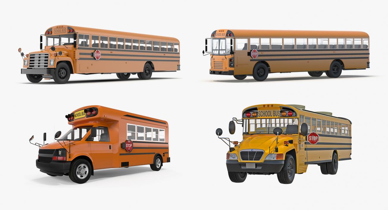 3D model School Buses Collection 2