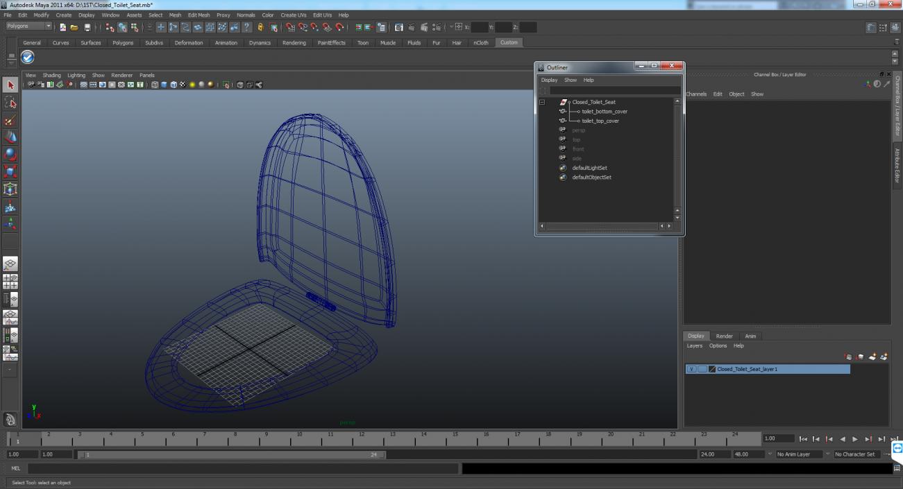 3D Closed Toilet Seat model