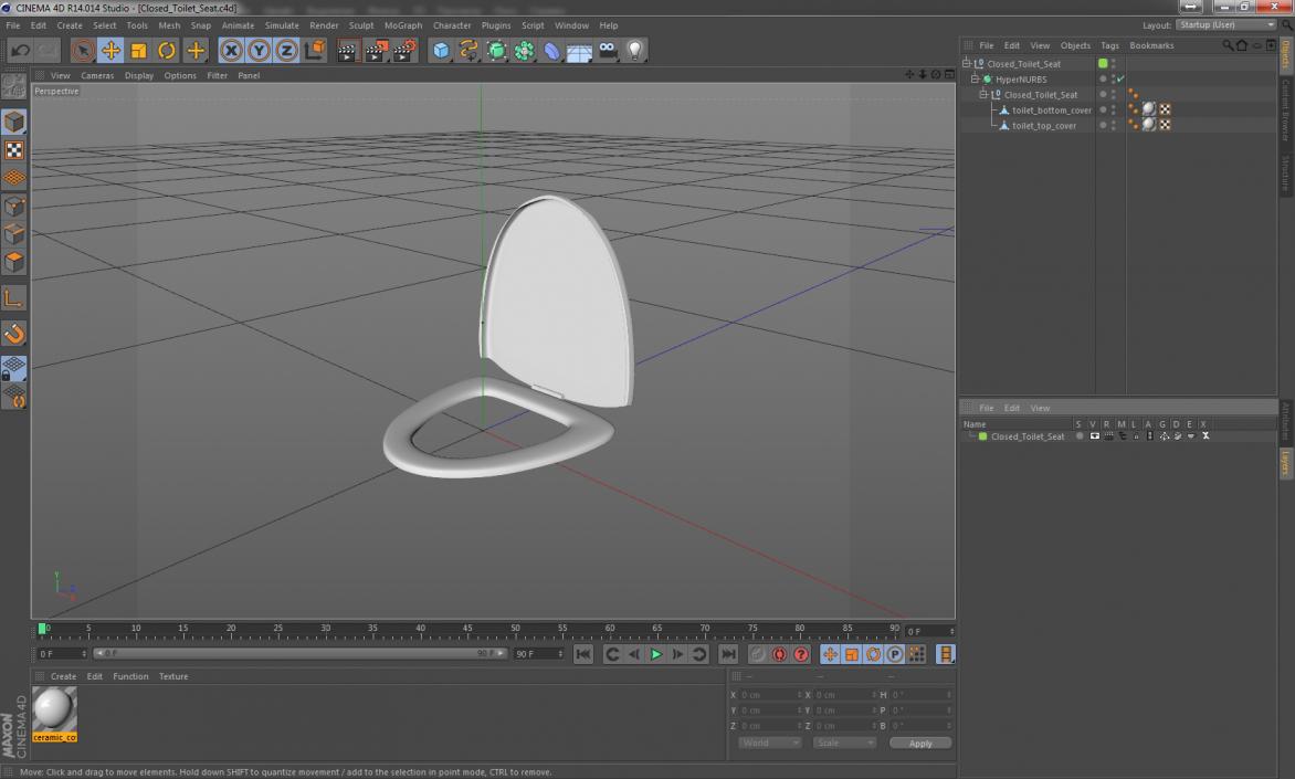 3D Closed Toilet Seat model