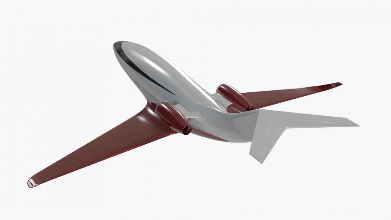 Futuristic Business Jet Red 2 3D model