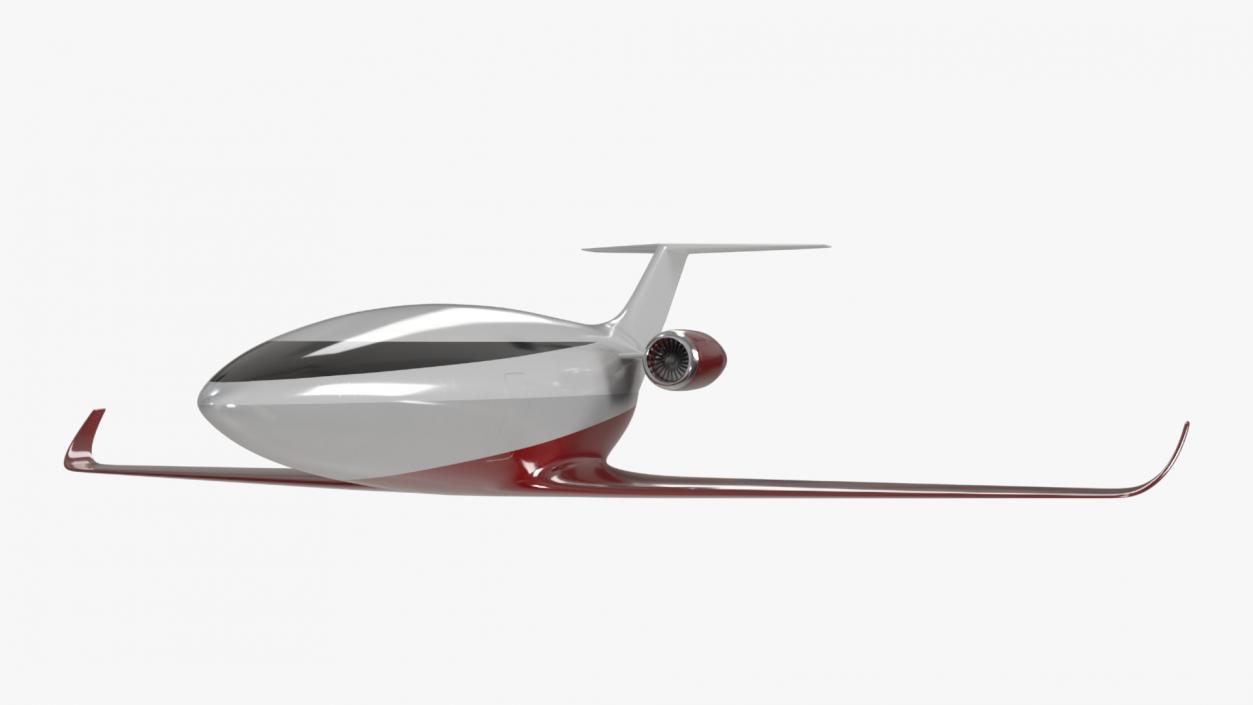 Futuristic Business Jet Red 2 3D model