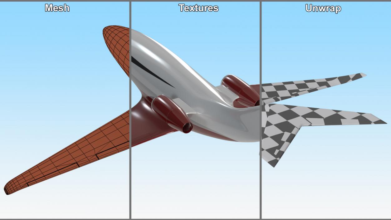 Futuristic Business Jet Red 2 3D model