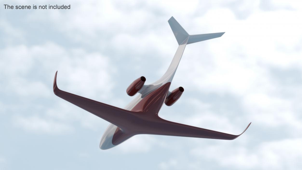 Futuristic Business Jet Red 2 3D model