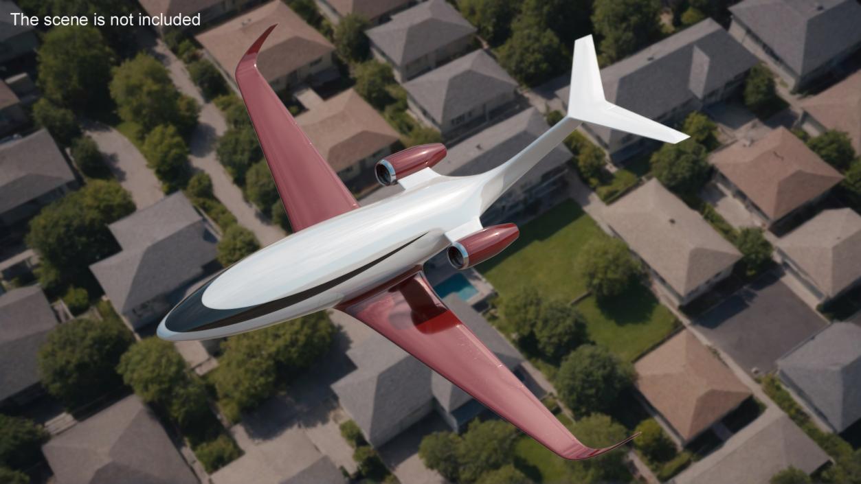 Futuristic Business Jet Red 2 3D model