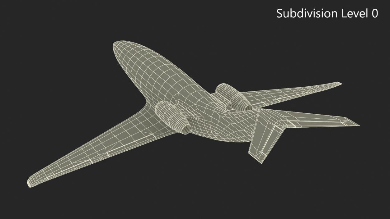 Futuristic Business Jet Red 2 3D model