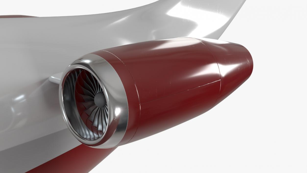 Futuristic Business Jet Red 2 3D model