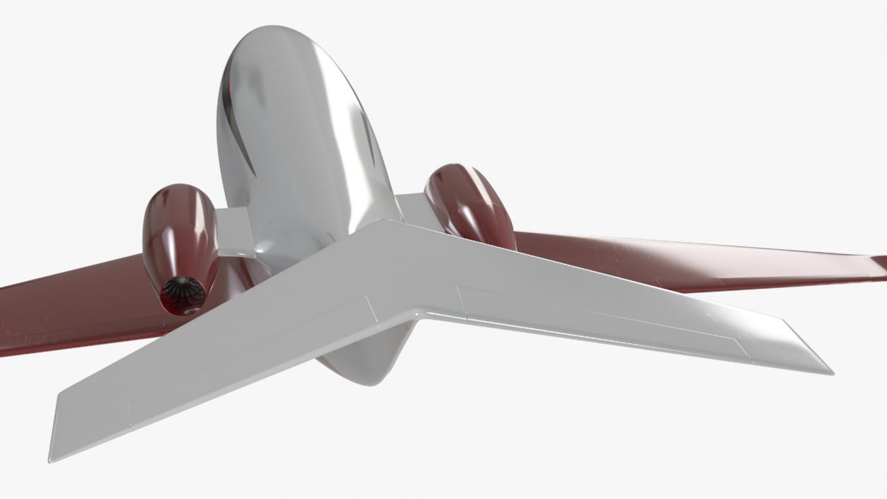 Futuristic Business Jet Red 2 3D model