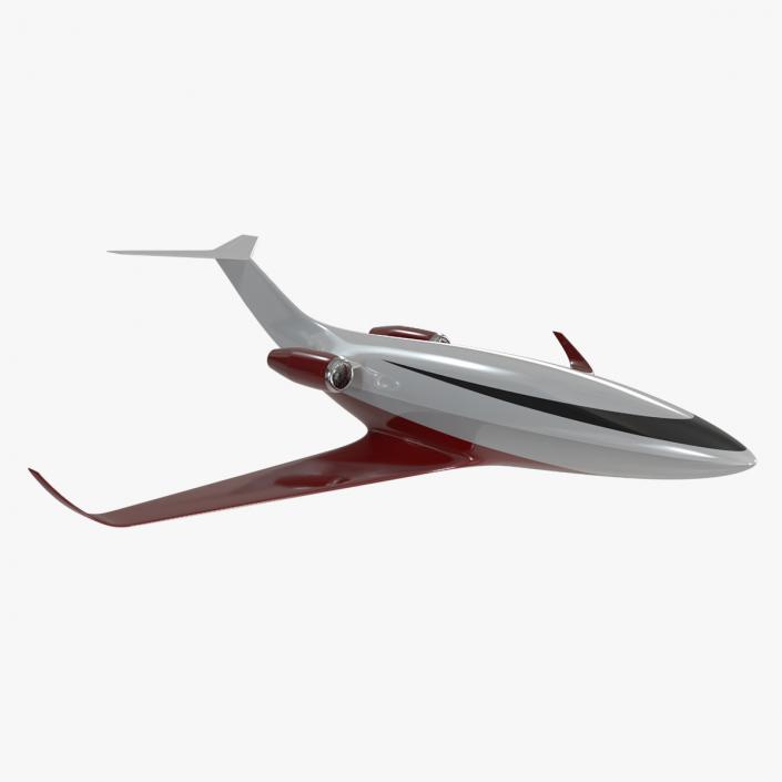 Futuristic Business Jet Red 2 3D model