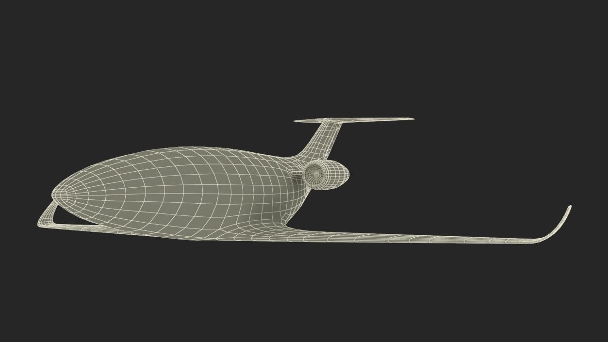 Futuristic Business Jet Red 2 3D model