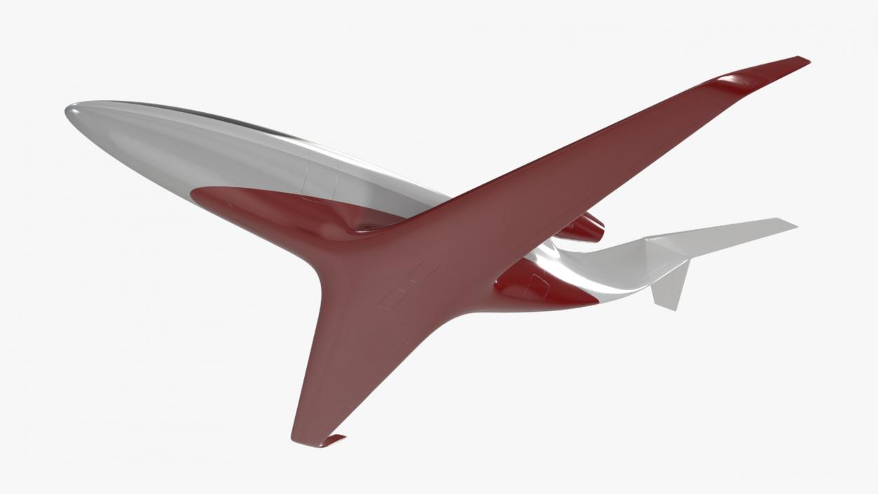 Futuristic Business Jet Red 2 3D model