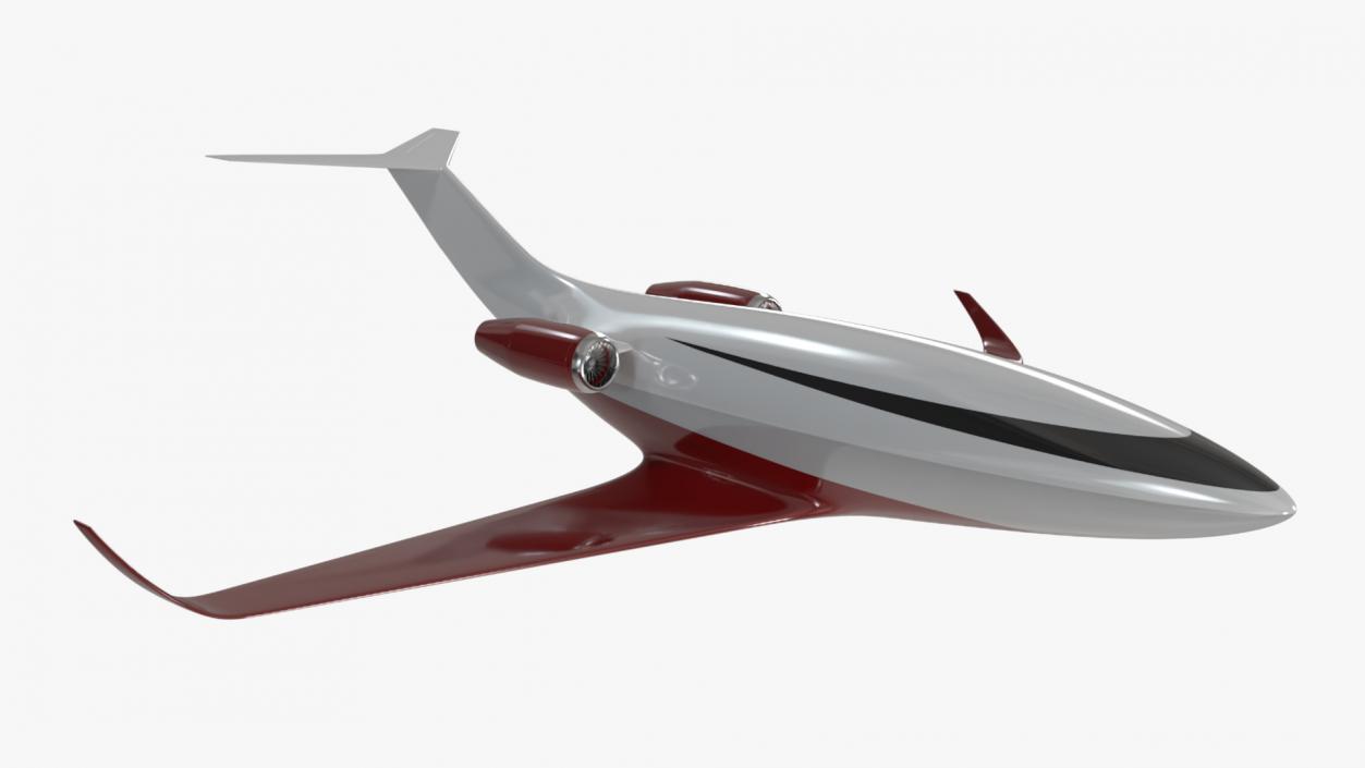 Futuristic Business Jet Red 2 3D model