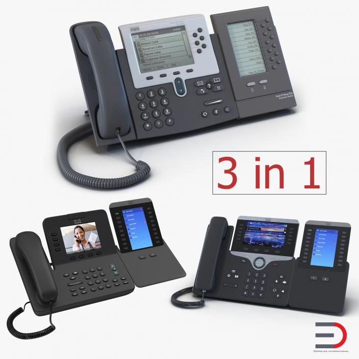 3D Cisco IP Phones Collection 6 model