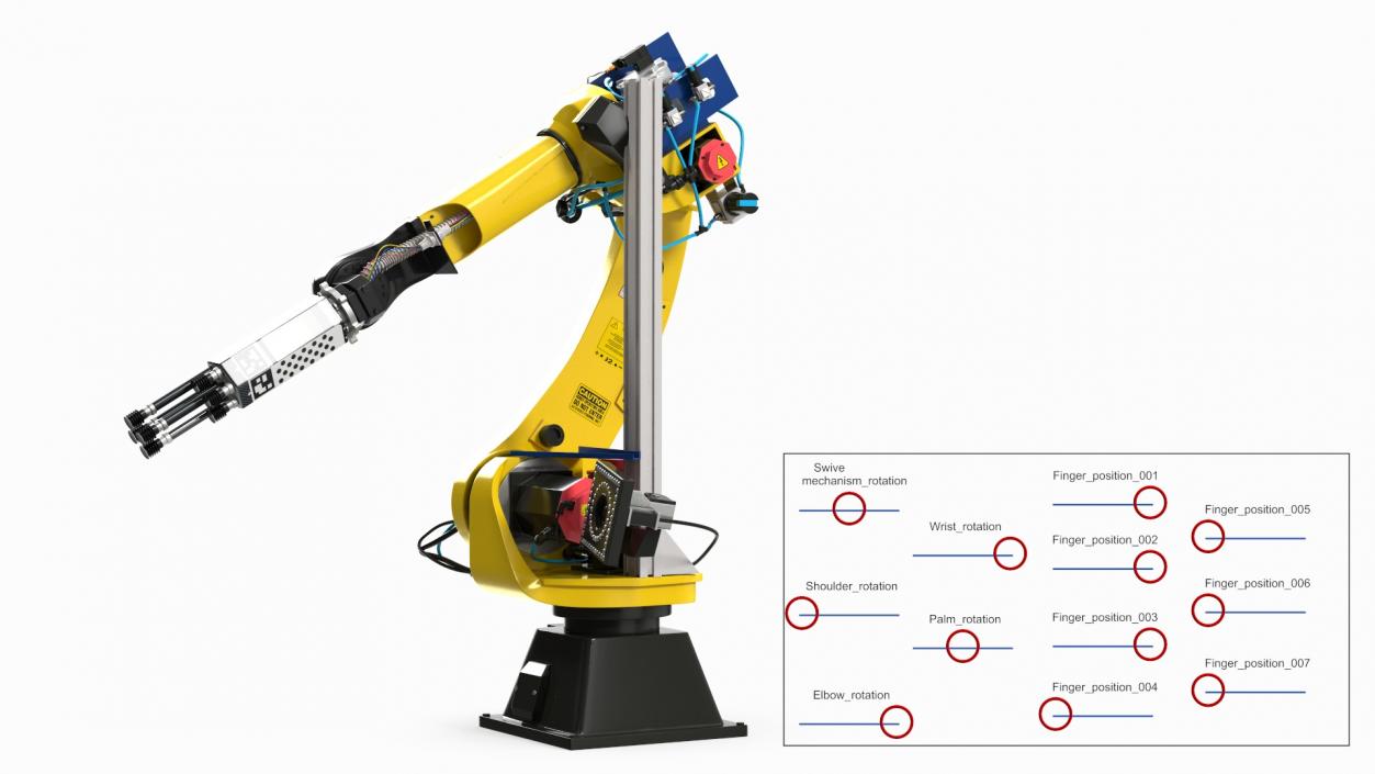 Sparrow Robotic Arm Amazon Rigged for Maya 3D