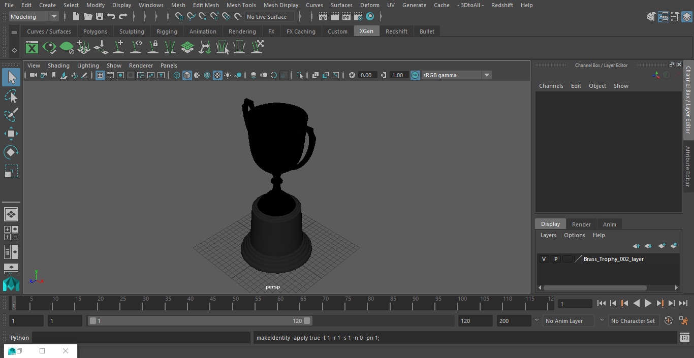 Brass Trophy 3D