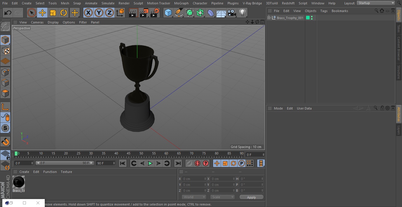 Brass Trophy 3D