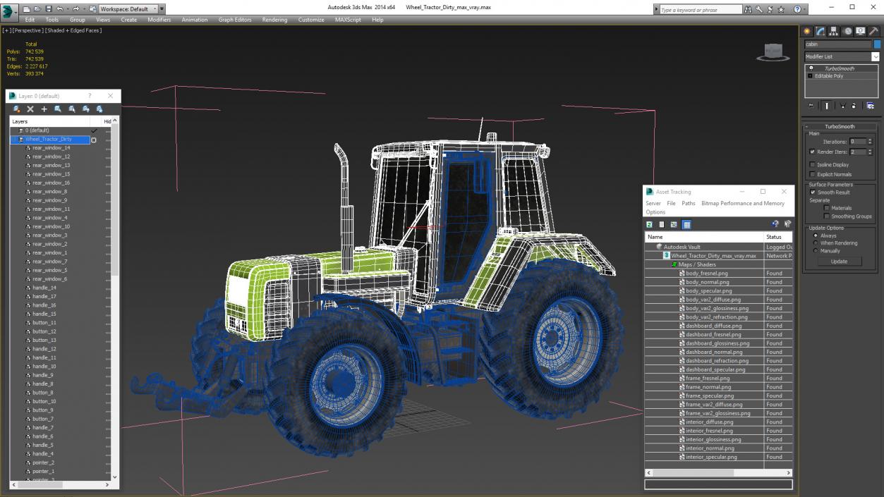 Wheel Tractor Dirty 3D model