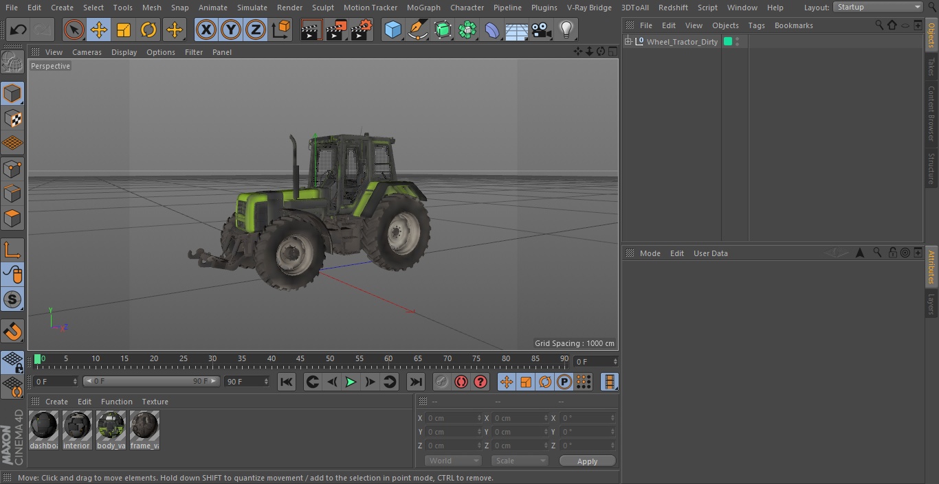 Wheel Tractor Dirty 3D model