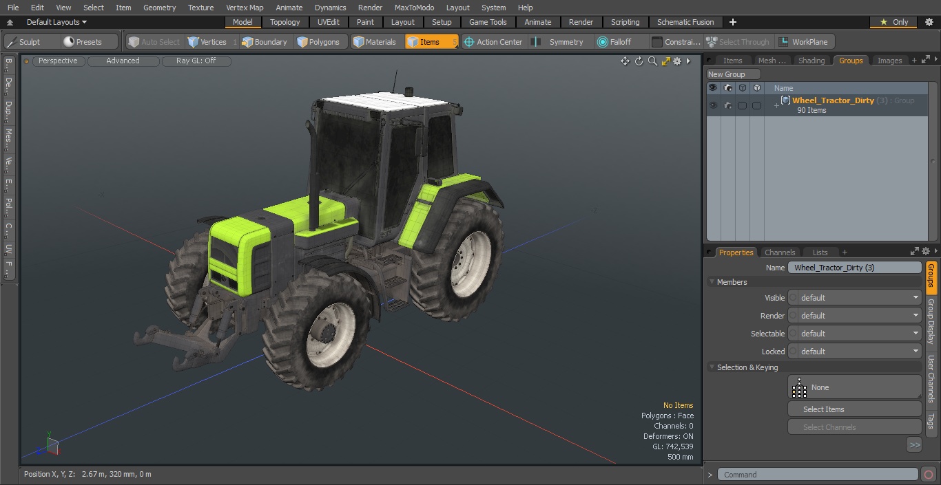 Wheel Tractor Dirty 3D model