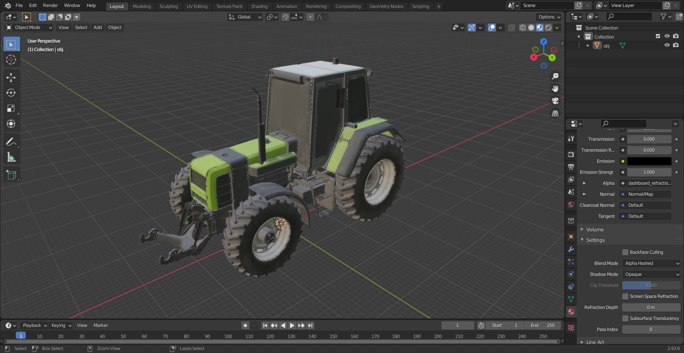 Wheel Tractor Dirty 3D model