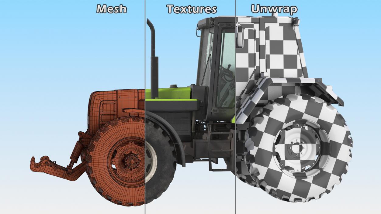 Wheel Tractor Dirty 3D model