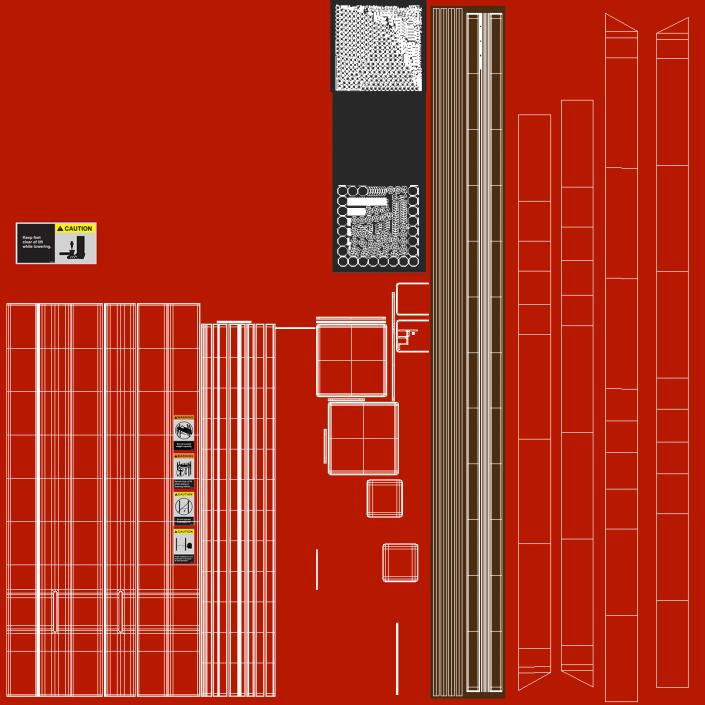 Hunter L451 4 Post Car Lift Rigged 3D model